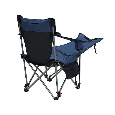 Adjustable Reclining Folding Camping Chair with Storage Pockets for Beach and Lawn