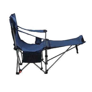 Adjustable Reclining Folding Camping Chair with Storage Pockets for Beach and Lawn