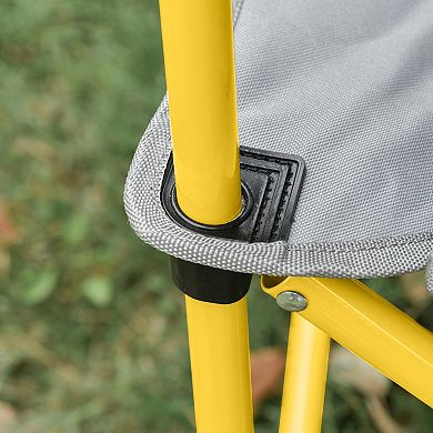Oversized Double Folding Camping Chair with Cup Holders and Steel Frame for Beach