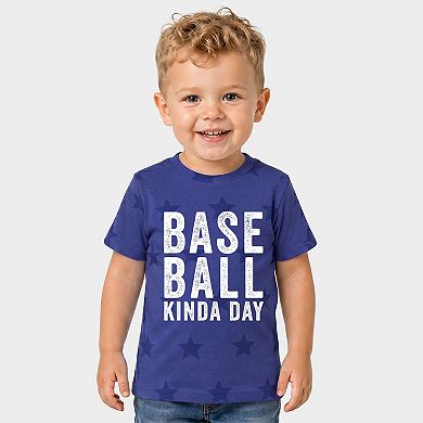 Baseball Kinda Day - Toddler Short Sleeve Star Tee