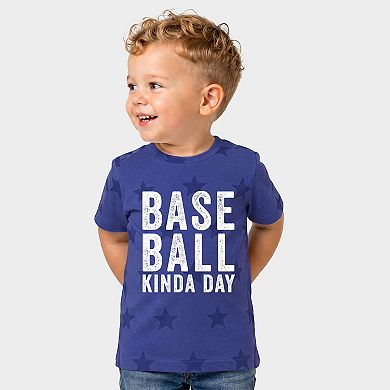 Baseball Kinda Day - Toddler Short Sleeve Star Tee