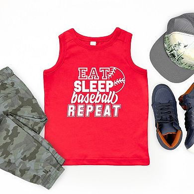 Eat Sleep Baseball Repeat With Ball - Youth Tank Top