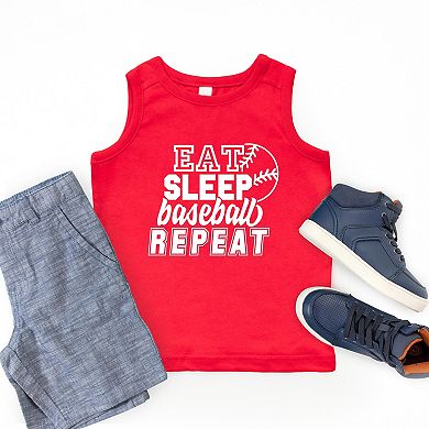 Eat Sleep Baseball Repeat With Ball - Youth Tank Top