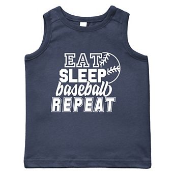 Eat Sleep Baseball Repeat With Ball - Toddler Graphic Tank