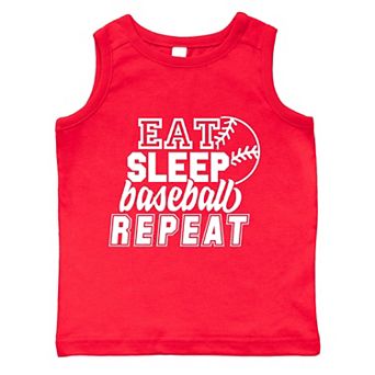 Eat Sleep Baseball Repeat With Ball - Toddler Graphic Tank