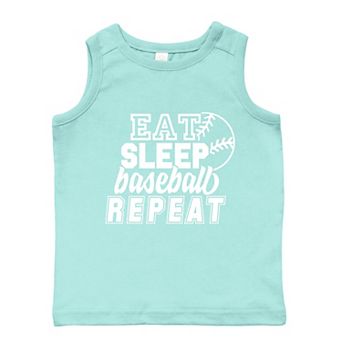 Eat Sleep Baseball Repeat With Ball - Toddler Graphic Tank