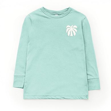 Chasing Sunsets Groovy Puff Print - Youth Long Sleeve Graphic T-Shirt