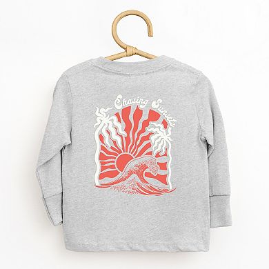 Chasing Sunsets Groovy Puff Print - Toddler Long Sleeve Graphic Tee