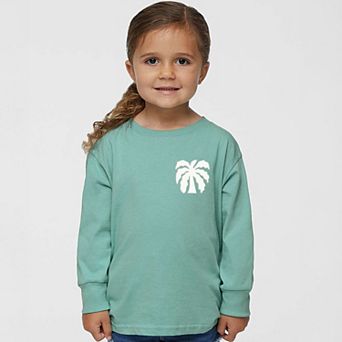 Chasing Sunsets Groovy Puff Print - Toddler Long Sleeve Graphic Tee