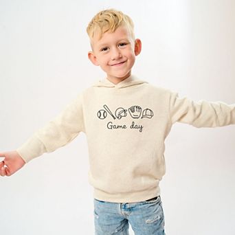 Embroidered Baseball Game Day Icons - Toddler Hoodie