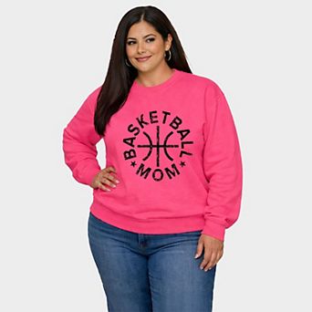 Basketball Mom Distressed - Women's Plus Sized Graphic Sweatshirt