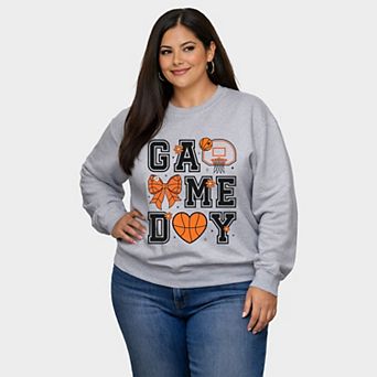Basketball Game Day Coquette - Women's Plus Sized Graphic Sweatshirt