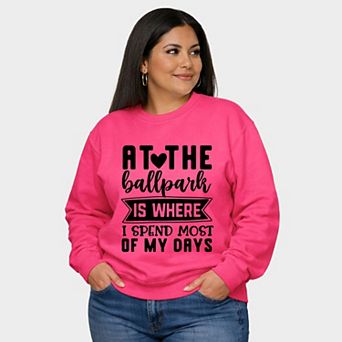At The Ballpark - Women's Plus Sized Graphic Sweatshirt