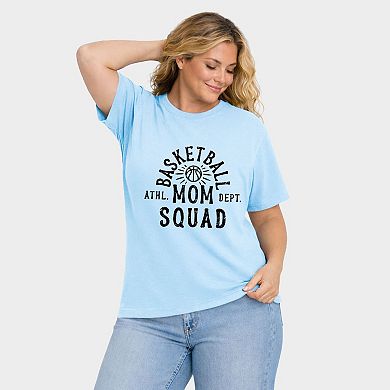 Basketball Mom Squad - Women's Plus Sized Garment Dyed Graphic T-Shirt