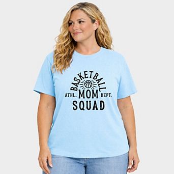 Basketball Mom Squad - Women's Plus Sized Garment Dyed Graphic T-Shirt