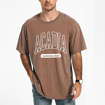 Acadia National Park Varsity - Men's Garment Dyed Graphic T-Shirt