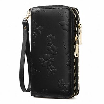 KSIZUIS RFID Blocking Leather Capacity Wristlet Wallet for Women