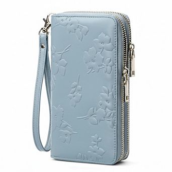KSIZUIS RFID Blocking Leather Capacity Wristlet Wallet for Women