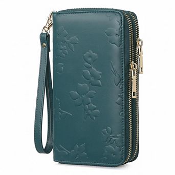KSIZUIS RFID Blocking Leather Capacity Wristlet Wallet for Women