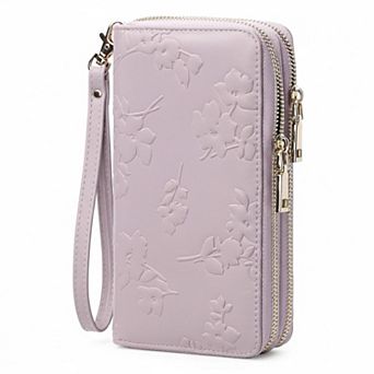 KSIZUIS RFID Blocking Leather Capacity Wristlet Wallet for Women