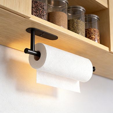 Under Cabinet Paper Towel Holder Adhesive Drilling Stainless Steel Kitchen