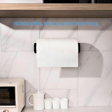 One Hand Paper Towel Holder Under Cabinet Adhesive Drilling Aluminum Alloy Abs
