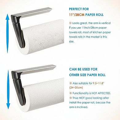 One Hand Paper Towel Holder Under Cabinet Adhesive Drilling Aluminum Alloy Abs