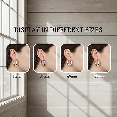KSIZUIS8 Pairs Clip On Hoop Earrings Stainless Steel Non-pierced Multiple Size Comfortable