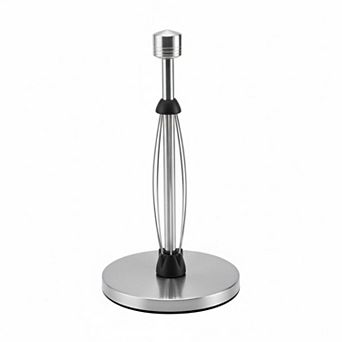 Low Profile Stainless Steel Paper Towel Holder Patented One-Handed Weighted No-Tip Base Modern