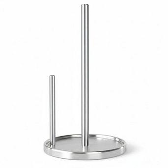 Stainless Steel Paper Towel Holder Countertop Weighted Base Sturdy Stable One Hand Use