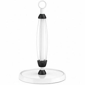 Stainless Steel Paper Towel Holder Countertop One Handed Weighted Base Ratchet System Kitchen Decor