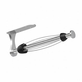 One Hand Paper Towel Holder Wall Mount Adhesive Screw Ratchet Kitchen Bathroom