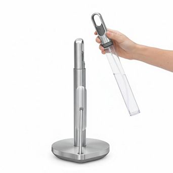 Standing Paper Towel Holder With Spray Pump Brushed Stainless Steel