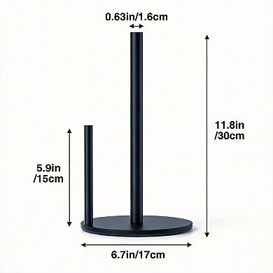 Black Stainless Steel Paper Towel Holder Countertop with Weighted Base