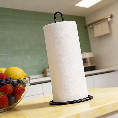Steel Paper Towel Holder Countertop Sturdy Stylish Kitchen Organization
