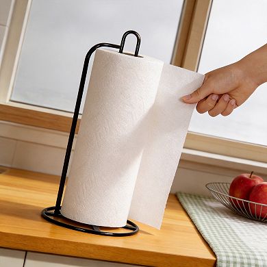 Steel Paper Towel Holder Countertop Sturdy Stylish Kitchen Organization