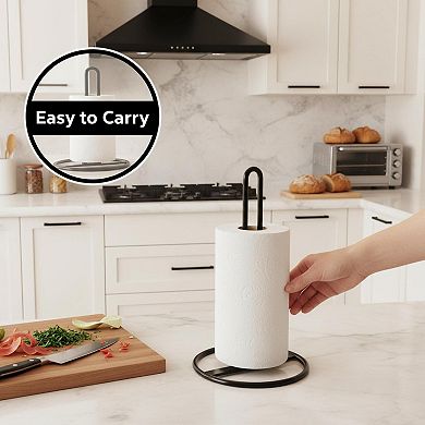 Steel Paper Towel Holder Countertop Sturdy Stylish Kitchen Organization