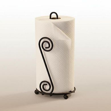 Diversified Scroll Black Paper Towel Holder Steel Countertop Durable Easy Use