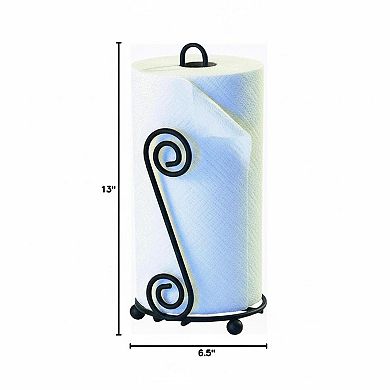 Diversified Scroll Black Paper Towel Holder Steel Countertop Durable Easy Use