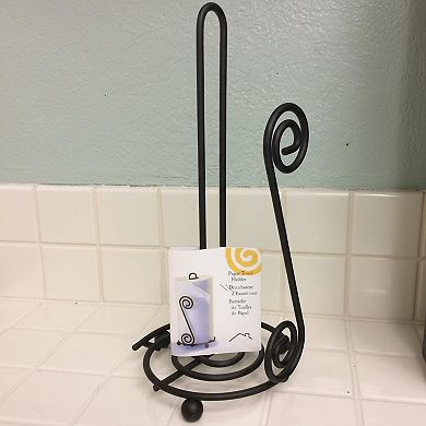 Diversified Scroll Black Paper Towel Holder Steel Countertop Durable Easy Use