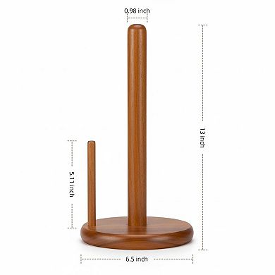 Acacia Wood Paper Towel Holder Countertop Sturdy Easy Assemble Space Saving