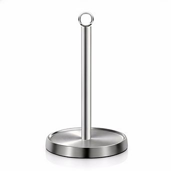 Stainless Steel Countertop Paper Towel Holder Weighted Base Ring Handle Rust Free