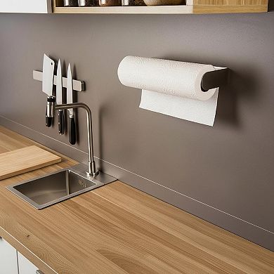Self Adhesive Paper Towel Holder Under Cabinet Stainless Steel Rustproof Easy Install