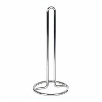 Chrome Paper Towel Holder Countertop Freestanding Vertical With Loop Handle Sturdy Base