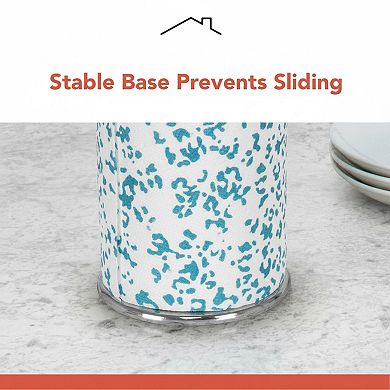 Chrome Paper Towel Holder Countertop Freestanding Vertical With Loop Handle Sturdy Base