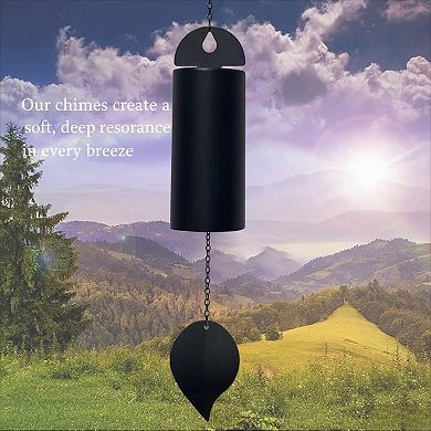 Large Metal Cylinder Wind Chimes Deep Tone 30 Inch Outdoor