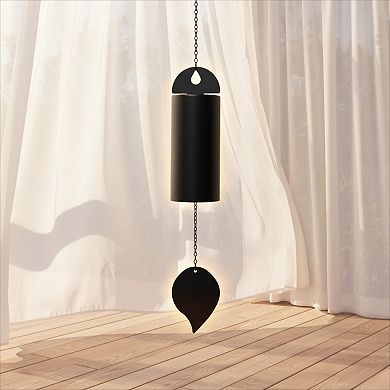 Large Metal Cylinder Wind Chimes Deep Tone 30 Inch Outdoor