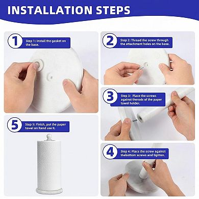 Handmade Marble Paper Towel Holder Heavy Non-Slip Base One-Handed Tear Versatile Kitchen Bathroom