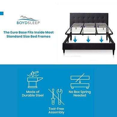 Boyd Sleep Euro 14" Platform Metal Bed Frame with Adjustable Lumbar Support
