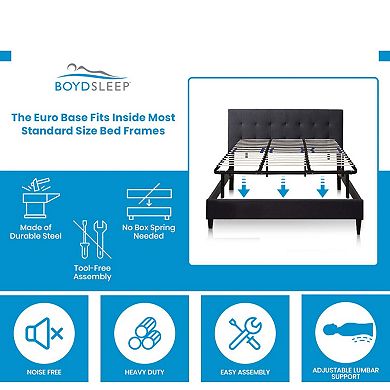 Boyd Sleep Euro 14" Platform Metal Bed Frame with Adjustable Lumbar Support
